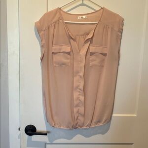 Feminine Sleeveless Blouse in Blush.   B3